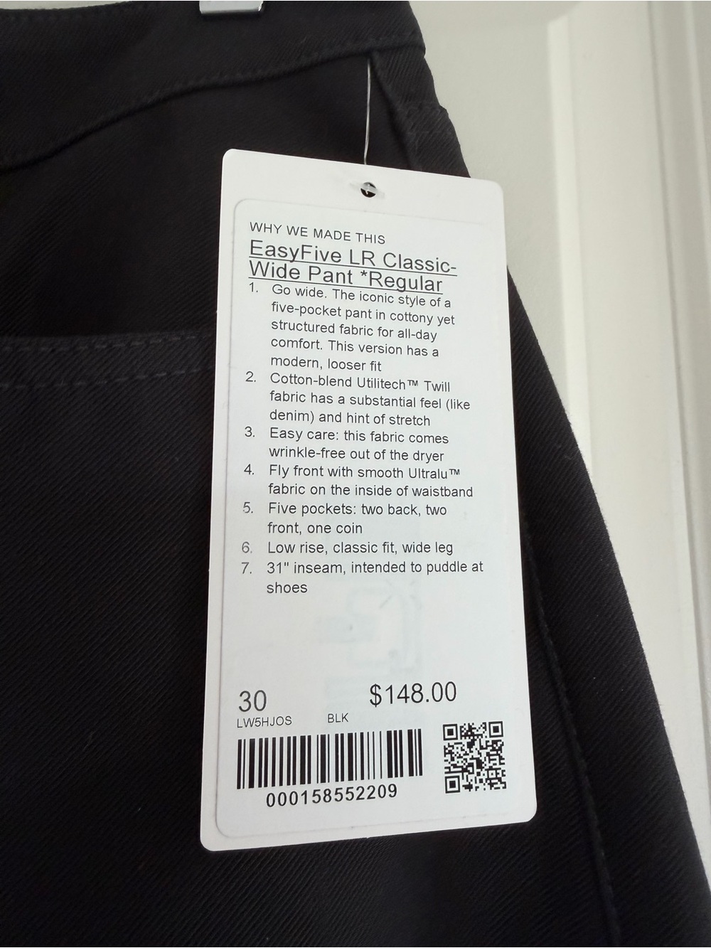EasyFive Low-Rise Classic Wide-Leg Pant *Regular Black - Picture 15 of 15